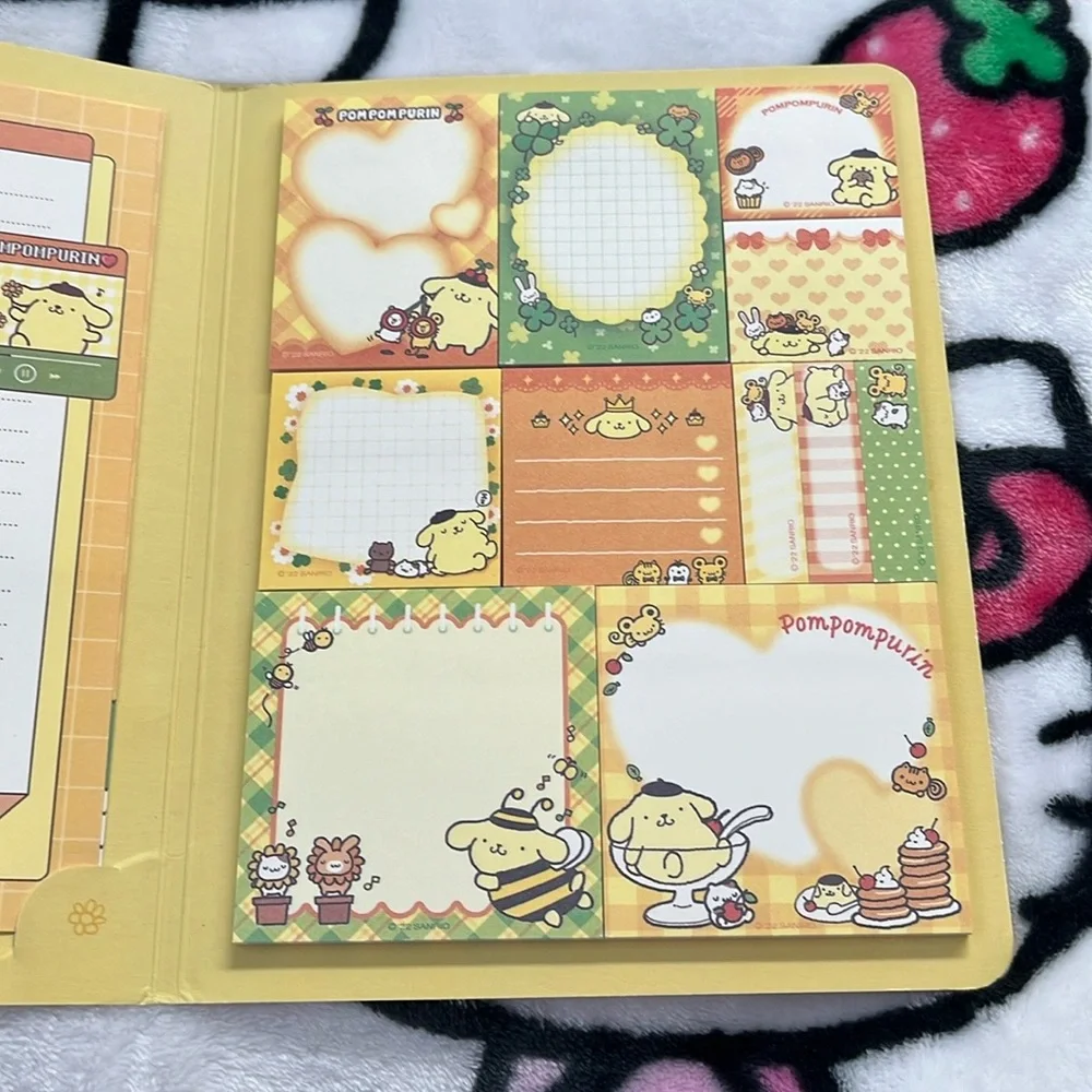 Pompompurin Memo Book-Style Set of Sticky Notes and Stationary Pages
